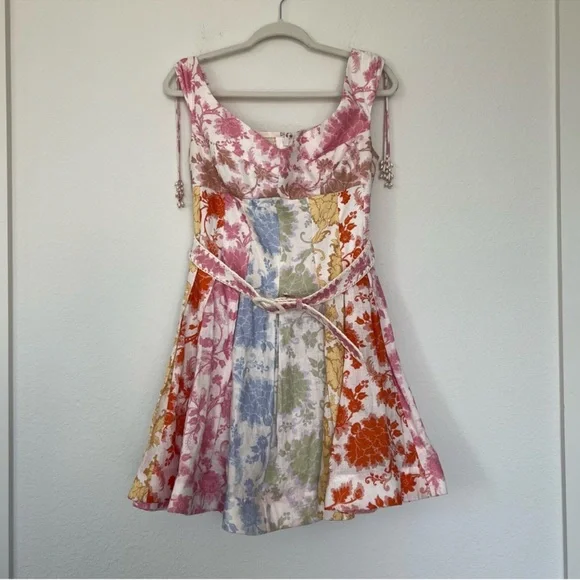 Zimmermann Multicolor Off-Shoulder Mini Dress 3 - Picture 7 of 11